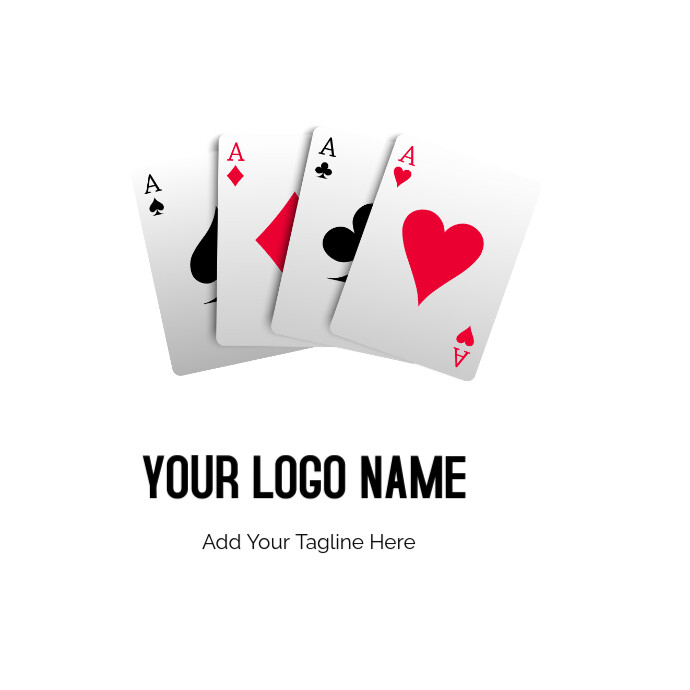 White  Texas Hold 'em Chess Poker Tournament Ace Logo Logotyp template