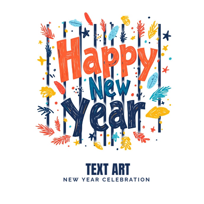 White  Text New Year Logo template
