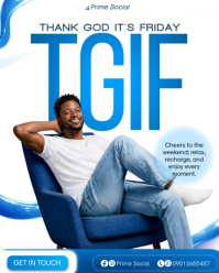 White TGIF Social Media Flyer Instagram Portrait Video template