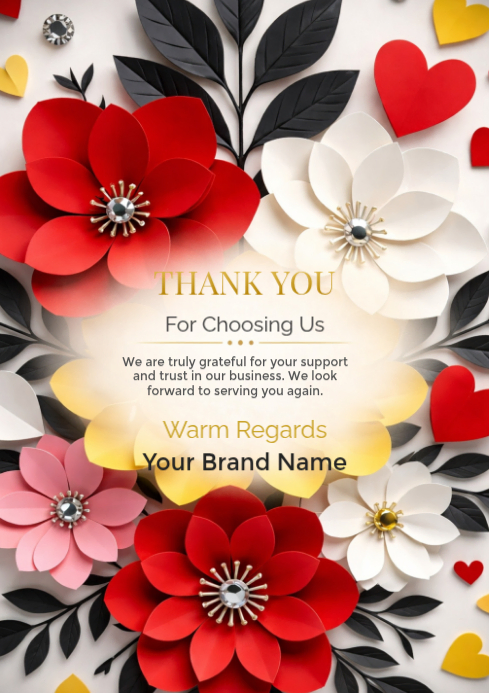 Copy of White Thank You A4 | PosterMyWall