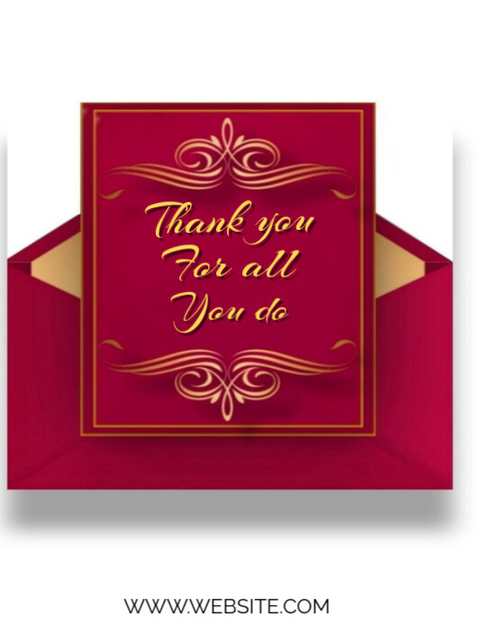 White Thank You Card Design Template Flyer (us Letter) | PosterMyWall