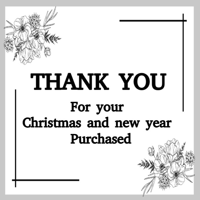 White Thank You For Your Christmas And New Year Purchased Instagram ...