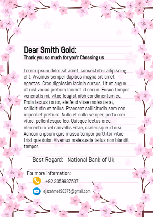 White Thank You Pages Background  A4 template