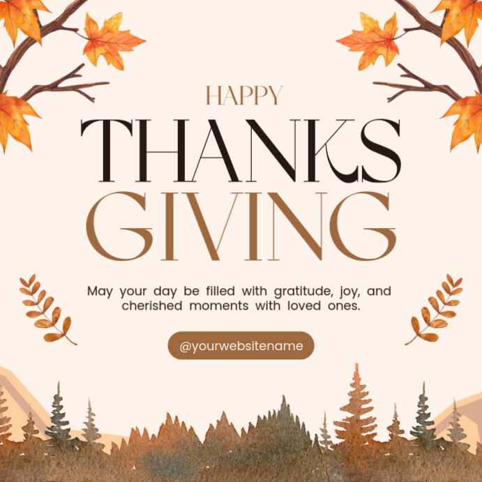 White Thanks Giving Instagram Post Template | PosterMyWall