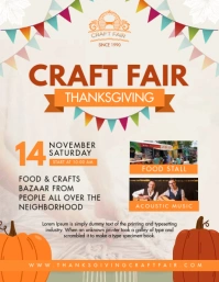 White Thanksgiving Craft Fair Flyer template