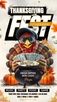 White Thanksgiving Potluck  Instagram Story template