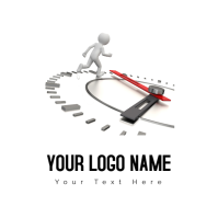 White  Time Information Service Logo template