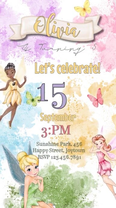 White Tinkerbell Invitation Instagram Reel template