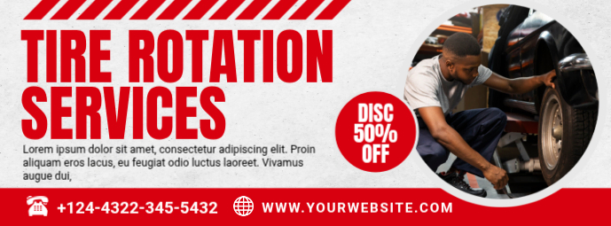 Copy of White Tire Rotation Services Facebook Cover Photo | PosterMyWall