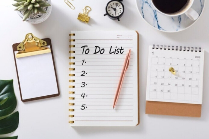 White To Do List In Notebook With Calendar Po Poster template