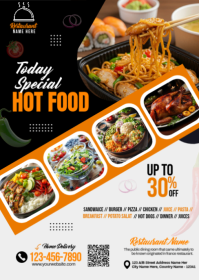 White Today Special Food Banner A6 template