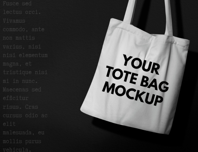 White tote bag free mockup ideas template PosterMyWall
