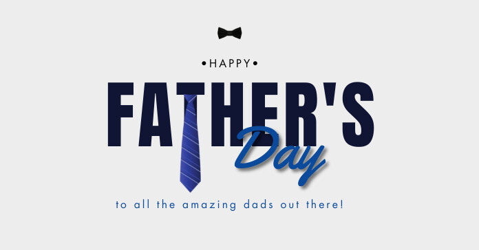 White Traditional Happy Father's Day Card template