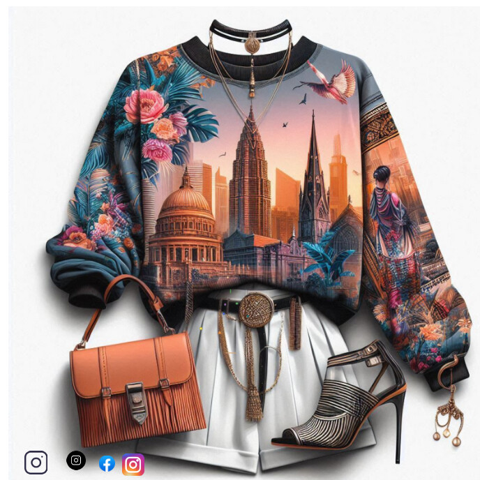 White Trending Streetwear Outfit Flyer Template  Album Cover Capa de álbum