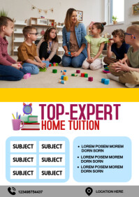 White Tuition Flyer A4 template