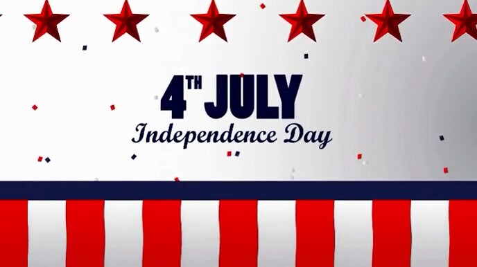 White Typographic 4th Of July Celebration  Digital Display (16:9) template