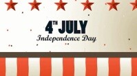 White Typographic 4th Of July Celebration  Digital Display (16:9) template