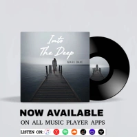 White Typographic Album Release  Album Cover template