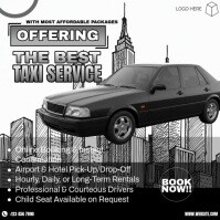 White Typographic Best Taxi Service Offer Template Instagram Post