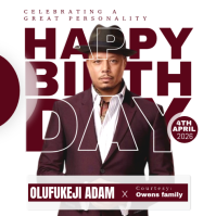 White Typographic Birthday Celebration Logo template