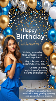 White Typographic Birthday Flyer Digital Display (9:16) template