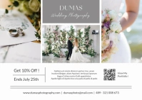 White Typographic Black And White Wedding Photographer Postcard Advertisement  Postcard template