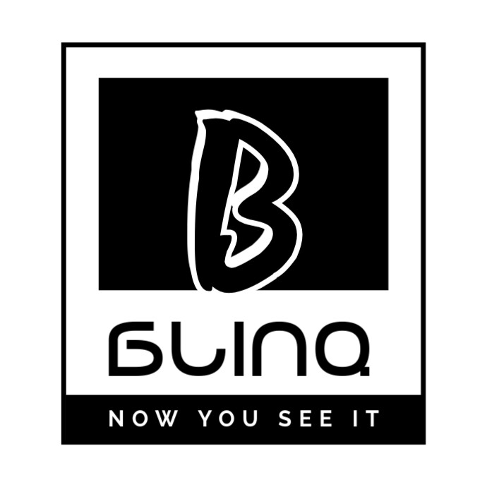 White Typographic Blinq_now You See It Logo template