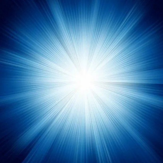 White Typographic Blue Light Burst Background – Radiant Energy Rays ...