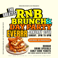 White Typographic Brunch Day Party Flyer Template Instagram Post