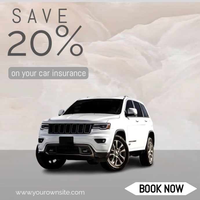 Car Insurance Promo White Typographic Car Insurance Promo Template Instagram Post ...