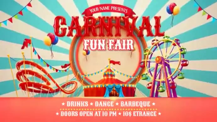 Red Fun Fair Digital Display Template | PosterMyWall