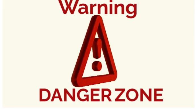 White Typographic Caution And Warning Digital Display (16:9) template