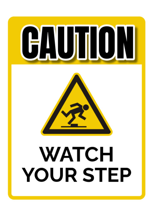 White Typographic Caution And Warning Posts Template | PosterMyWall