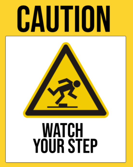 White Typographic Caution And Warning Signal Template  Instagram Portrait