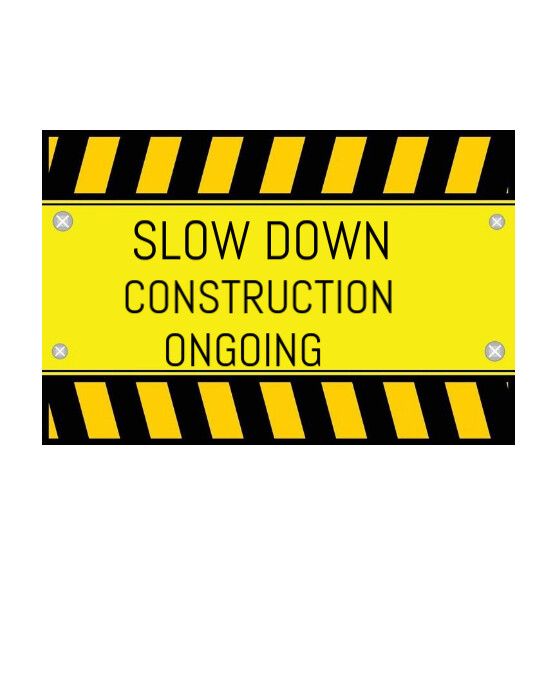 White Typographic Caution Sign For Construction Work Flyer (us Letter) template