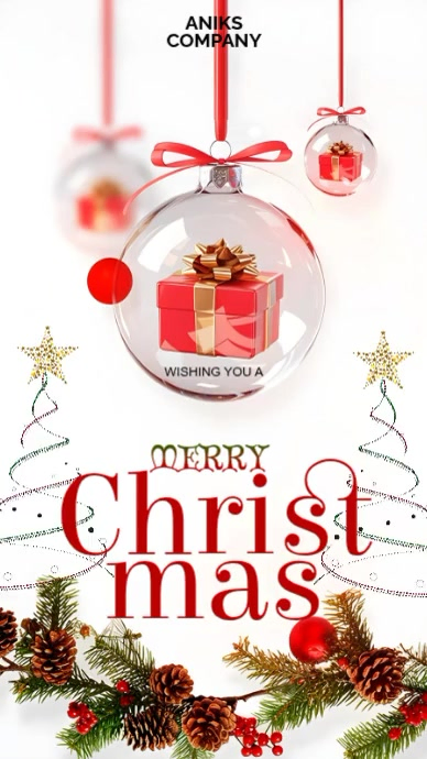 White Typographic Christmas Greeting Instagram Story Video Template ...
