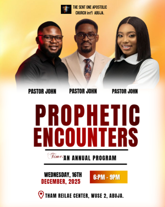 White Typographic Church Prophetic Encounters Program Instagram ...