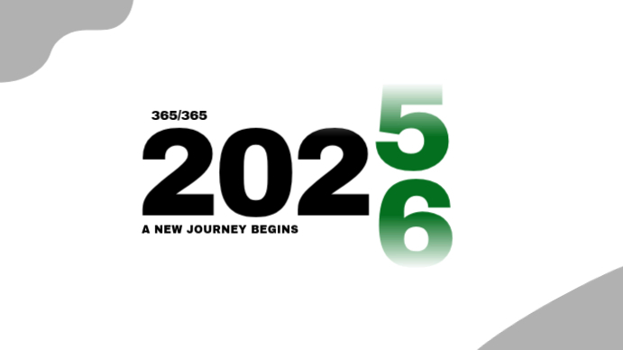 White Typographic Clean Minimal 2025 New Year Transition Digital Display (16:9) template