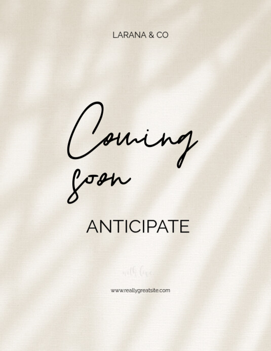 White Typographic Coming Soon  Flyer (us Letter) template
