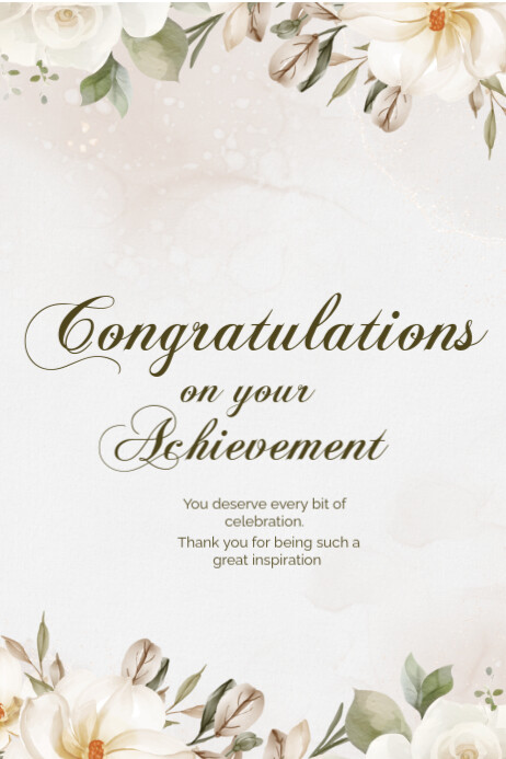 Copy of White Typographic Congratulations Card Poster | PosterMyWall