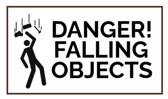 White Typographic Danger Falling Objects Notice Board Tag Template ...