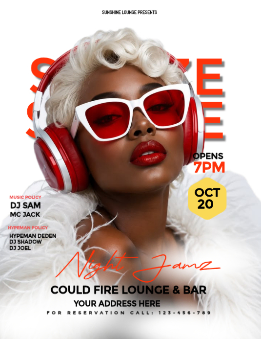 White Typographic Dj Nightclub Party Flyer Template | PosterMyWall