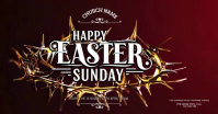 White Typographic Easter Sunday Celebration Facebook Shared Image Isithombe Esabiwe ku-Facebook template