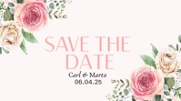 White Typographic Elegant Floral Save The Date Wedding Invitation Template | Romantic Rose Design Di Umbukiso Wedijithali (16:9)