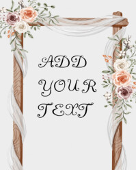 White Typographic Elegant Floral Wedding Frame Template – Editable Rustic Invitation Or Greeting Des Instagram Portrait