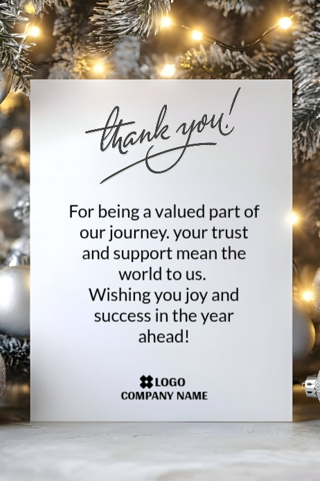 Copy of White Typographic End Of Year Thank You Customer Poster Poster ...