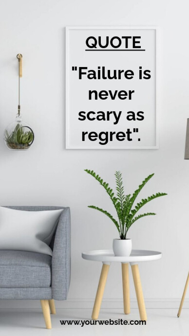 White Typographic Failure Quote  Digital Display (9:16) template