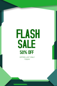 White Typographic Flash Sale Templates  Poster