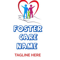 White Typographic Foster Care Size Logo template