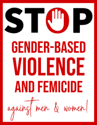 White Typographic Gender-Based Violence Awareness Flyer Pamflet (VSA Brief) template
